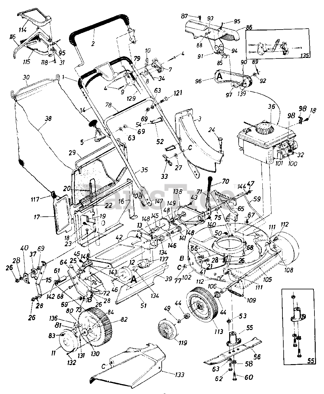 Cub Cadet 202 (126202100) Cub Cadet WalkBehind Mower (1986) 21
