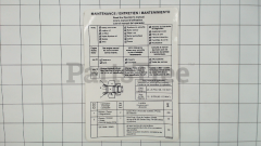 Gravely 07700005 Maintenance Instructions Decal