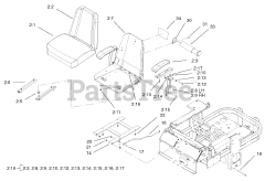 Toro 74232 (Z 257) - Toro 72" Z Master Zero-Turn Mower, Side-Discharge Deck (SN: 230000001 - 230006000) (2003) Seat Assembly
