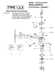 Weed Eater XT 200 - Weed Eater String Trimmer, Type 3 Carburetor Assembly (WA224), (WA226) 530069754, (Zama C1U-W7) 530069971