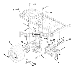 Ariens 915065 (1540) - Ariens Zoom 40" Zero-Turn Mower, 15hp Kohler (SN: 010000 & Above) Transaxle, Dump Valves And Rear Wheels