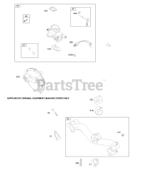 Briggs & Stratton 384445-0112-E2 - Briggs & Stratton Horizontal Engine Carburetor, Intake Manifold