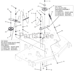 Gravely 991121 (Pro-Turn 160) - Gravely Pro-Turn 60" Zero-Turn Mower (SN: 050000 & Above) Idlers &amp; Sheaves, 60" Deck