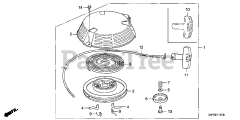 Honda GXV160 UH2 A14/A (GJABH) - Honda Engine, Made in China (SN: GJABH-2003436 - GJABH-9999999) RECOIL STARTER