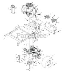 Scag SWZT61H-22FSE - Scag 61" Walk-Behind Mower, 22hp Kawasaki (SN: T9000001 - T9099999) ENGINE DECK &amp; HYDRAULIC SYSTEM