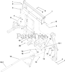 Toro 78545 - Toro 72" DFS E-Z Vac Collection System (SN: 316000001 - 316999999) (2016) Z580-D Series Bagger Mounting Assembly