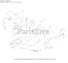 Kohler KT745-3044 - Kohler 7000 Series Engine, Made for Shivvers, 26hp, 19.4kW 11 Exhaust