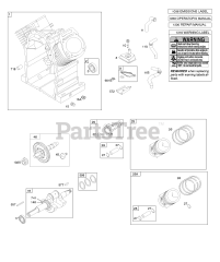 Briggs & Stratton 295447-0141-E1 - Briggs & Stratton Horizontal Engine Camshaft, Crankshaft, Cylinder, Piston/Rings/Connecting Rod