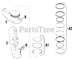 Kohler K161-28635 - Kohler K-Series Engine, Made for Moto Mower, 7hp, 5.2kW Piston And Rod 020301772