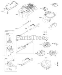 Briggs & Stratton 104M02-0109-H1 - Briggs & Stratton Vertical Engine Blower Housing, Controls, Electrical System, Flywheel