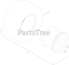 Toro 74777 (MX 6050) - Toro 60" TimeCutter Zero-Turn Mower (SN: 400000000 - 401399999) Rear Tire Assembly