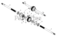 Gravely 987060 - Gravely Lawn Tractor, 16hp, Without Hydraulic Lift (SN: 000101 & Above) NUMBER EIGHT SHAFT - DIFFERENTIAL ASSEMBLY