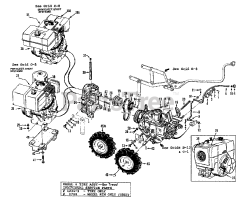 Troy-Bilt 12069 - Troy-Bilt Horse Rear-Tine Tiller (SN: 120690100101 & Above) WHEEL SPEED LEVER, BELT DRIVE, ENGINE &amp; WHEELS