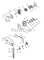 Echo EDR-2100 - Echo Reversible Engine Drill (Type 1) Intake, Air Filter, Exhaust, Handle, Stop Switch