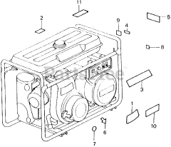 Honda ES3500 K1 A (ES3500) - Honda Generator, Made in Japan (SN: ES3500-1100014 - ES3500-1129443) LABELS