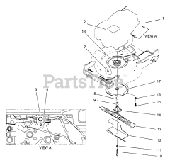 Exmark M216KASP - Exmark 21" Metro Self-Propelled Walk-Behind Mower, 6hp Kawasaki (SN: 220000 - 259999) (2000) Engine And Blade Assembly