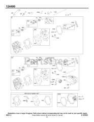 Briggs & Stratton 124432-0150-E1 - Briggs & Stratton Horizontal Engine Head Group, Kits/Gaskets - Valve