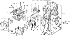 Honda E1500 K4 A (E1500) - Honda Generator, Made in Japan (SN: E1500-3000008 - E1500-9999999) CYLINDER HEAD + CYLINDER