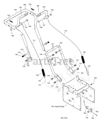 Murray 624809x54B - Murray 24" Snow Thrower (2001) Handle Assembly