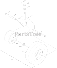Toro 74776 (MX 5025) - Toro 50" TimeCutter Zero-Turn Mower (SN: 400000000 - 401070523) Caster, Wheel and Tire Assembly