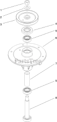 Toro 39078 - Toro 48" Walk-Behind Mower, Floating Deck, T-Bar, Gear Drive (SN: 314000001 - 314999999) (2014) SPINDLE ASSEMBLY NO. 110-0728