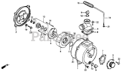 Honda WD20 X C (GX110) - Honda Water Pump, Made in Japan (SN: GX110-1000001 - GX110-9999999) WB/WD20XCASING + IMPELLER