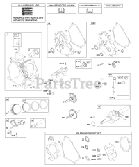 Briggs & Stratton 12E312-0100-E1 - Briggs & Stratton Horizontal Engine Camshaft, Crankcase Cover, Crankshaft, Cylinder, Lubrication, Piston Group