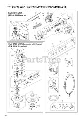 RedMax SGCZ 2401 S-CA - RedMax Reciprocator Trimmer, CARB (SN: 60100101 & Above) (2007-04)