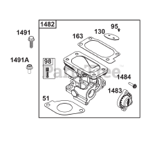 Briggs & Stratton 61E377-0141-J1 - Briggs & Stratton Horizontal Engine Throttle Body Group