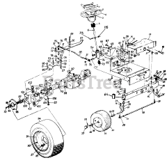 MTD 134R617G000 - MTD Lawn Tractor (1994) Axle, Front/Wheels, Front/Wheels, Rear/Steering Assembly/Drive Axle, Rear
