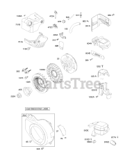 Briggs & Stratton 12E114-0268-E1 - Briggs & Stratton Horizontal Engine Blower Housing/Shrouds, Exhaust System, Flywheel