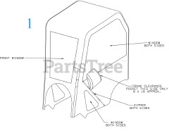 Cub Cadet 19B40032 (19B40032100) - Cub Cadet XT3 Snow Cab Sun Shade Combo (2019) Cover - Snow Cab