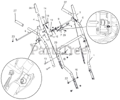 Ariens 926057 - Ariens 36" Power Brush, Subaru (SN: 000101 - 054999) Handlebars