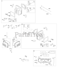 Briggs & Stratton 44S877-0004-B1 - Briggs & Stratton Vertical Engine Cylinder Head, Rocker Arm Cover, Intake Manifold