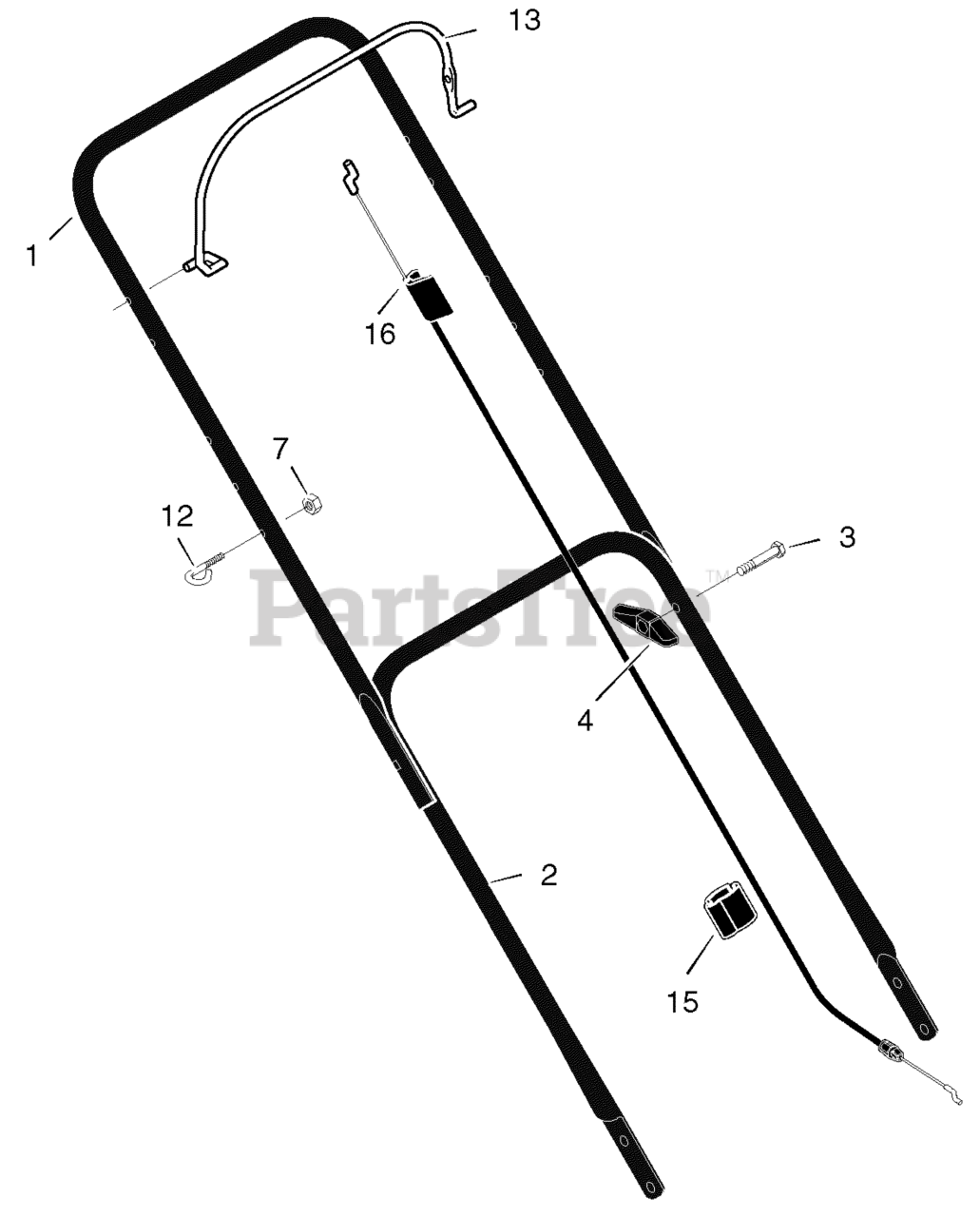 Scotts 224110x8F - Scotts 22" Walk-Behind Mower (2005) Handle Assembly