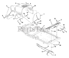 Ariens 915055 (1944) - Ariens Zoom 44" Zero-Turn Mower, 19hp Kohler (SN: 010000 & Above) Frame, Hood And Footrest