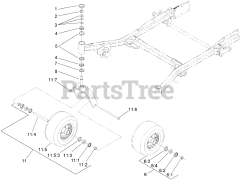 Toro 74271 (Z 550) - Toro 52" Z Master Zero-Turn Mower, Side-Discharge Deck (SN: 280000001 - 280999999) (2008) Caster and Wheel Assembly