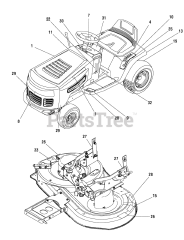 Murray MT 155420 (7800581) - Murray 42" Lawn Tractor, Hydro Drive, 15.5hp (2009) Decal Group