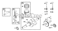 Briggs & Stratton 176432-0113-01 - Briggs & Stratton Horizontal Engine Piston Grp, Crank, Cam