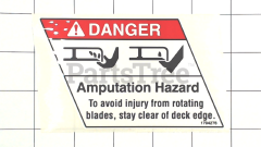 Simplicity 1676921 Danger Do Not Put Hand / Feet In Mower Decal - image 3