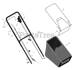 Yard King 229610x89C - Yard King 22" Walk-Behind Mower (2002) Handle And Bag Assembly