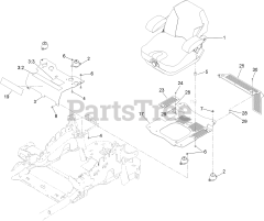 Toro 74925 TE (6000) - Toro 152cm Z Master Zero-Turn Mower, Side-Discharge Deck (SN: 313000001 - 313999999) (2013) SEAT MOUNTING ASSEMBLY