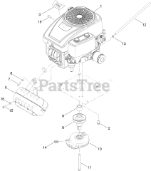 Toro 71254 (XLS 380) - Toro Lawn Tractor (SN: 313000001 - 313999999) (2013) Engine, Muffler and Clutch Assembly
