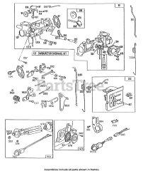 Briggs & Stratton 132292-0368-01 - Briggs & Stratton Horizontal Engine Carburetor,Oil Gard,Controls