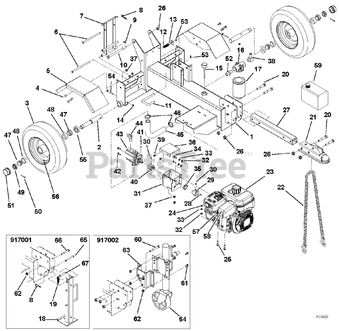 Ariens 917001 Ariens 27Ton Log Splitter, 170cc Subaru (SN 001000