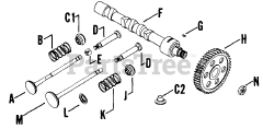 Kohler K662-33503 - Kohler K-Series Engine, Made for Miller Electric, 24hp, 17kW Camshaft &amp; Valves 022500133