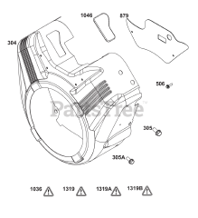 Briggs & Stratton 356447-0702-H7 - Briggs & Stratton Horizontal Engine Blower Housing Group