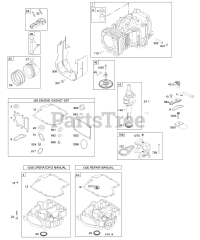 Briggs & Stratton 284H07-0110-E1 - Briggs & Stratton Vertical Engine Camshaft, Crankshaft, Cylinder, Engine Sump, Gasket Set - Engine, Piston, Rings, Connecting Rod