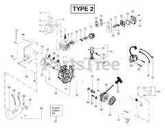 Weed Eater FL LE - Weed Eater Featherlite String Trimmer, Type 2 Engine Assembly Type 2