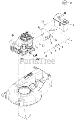 Exmark ECXKABBC21 - Exmark 21" X-Series Walk-Behind Mower, Kawasaki FJ180V, BBC (SN: 314000000 - 314999999) (2014) Engine Assembly